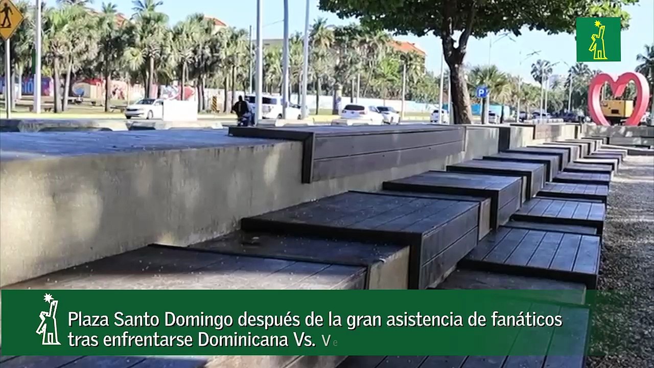 Así amanece la plaza Santo Domingo después de la gran asistencia de fanáticos tras enfrentarse Dominicana Vs. Venezuela