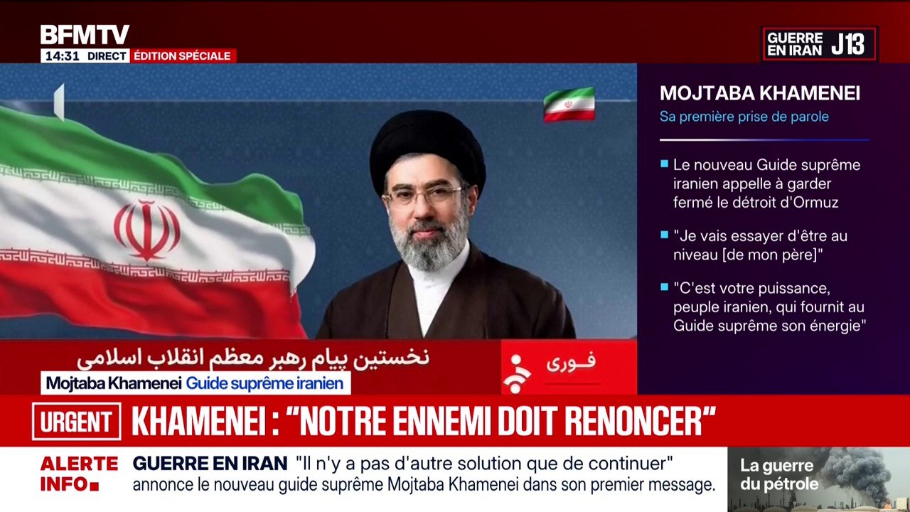 Guerre au Moyen-Orient: "Nous devons continuer la résistance et faire en sorte que notre ennemi renonce", déclare l'ayatollah Mojtaba Khamenei