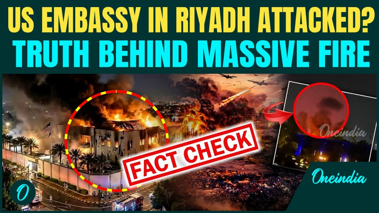 US Embassy in Riyadh Attacked? Massive Fire EXPLOSION Sparks Panic | Fact Check | Iran War