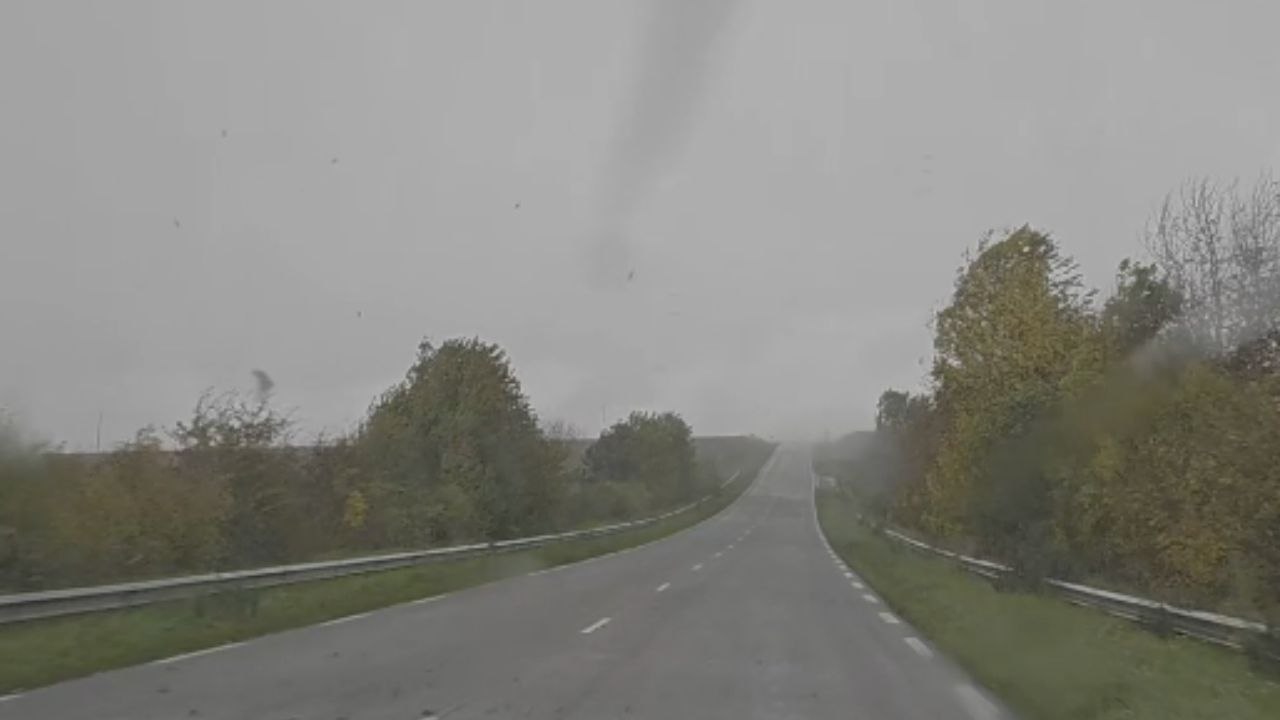 France: Tornado inches closer to touchdown as daring driver records the intense natural spectacle