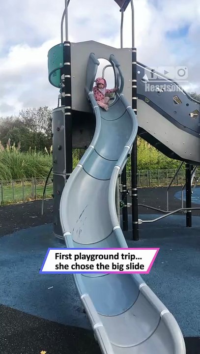1-Year-Old Daredevil Tries Giant Slide—Hilarious Playground Fail!|| Heartsome 💖