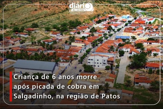 Criança de 6 anos morre após picada de cobra em Salgadinho, na região de Patos