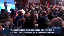 Feijóo endurece el tono contra Vox: "Me daría vergüenza votar con el PSOE y con Podemos en Extremadura"