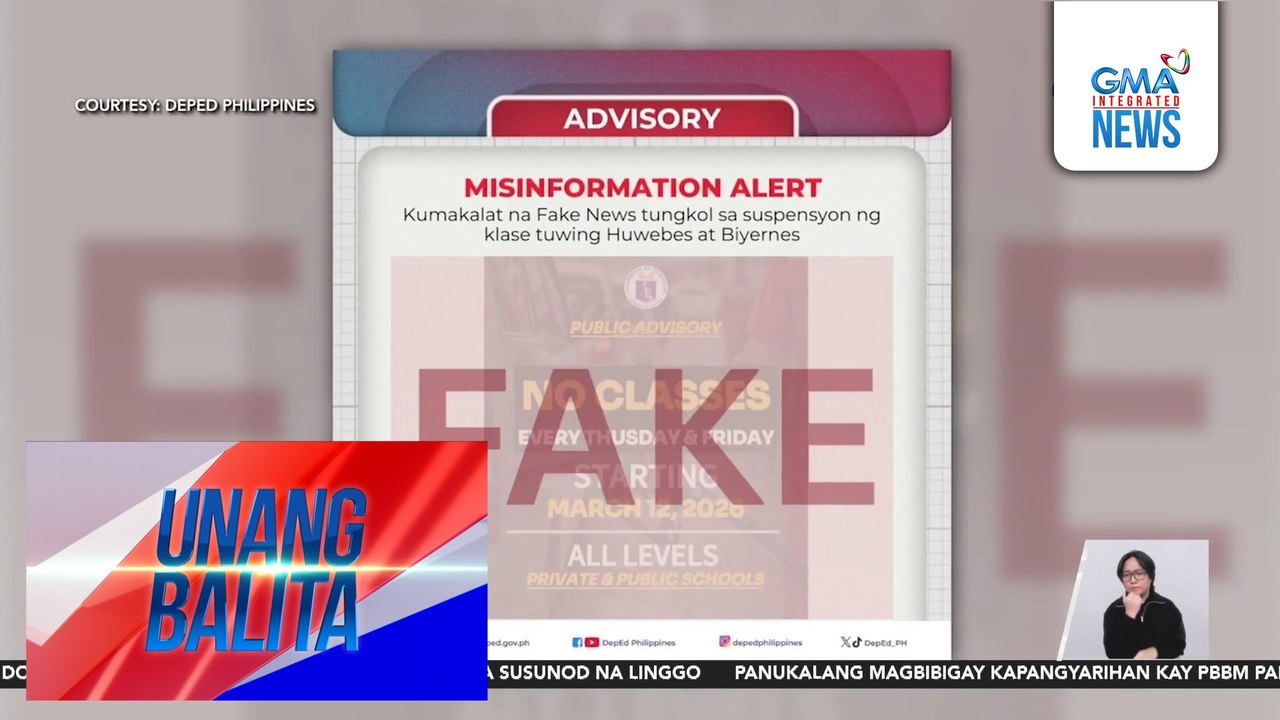 DepEd – Hindi totoo na wala nang pasok sa mga paaralan tuwing Huwebes at Biyernes | Unang Balita