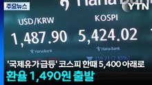 '국제유가 급등' 코스피 한때 5,400 아래로...환율 1,490원 출발 / YTN