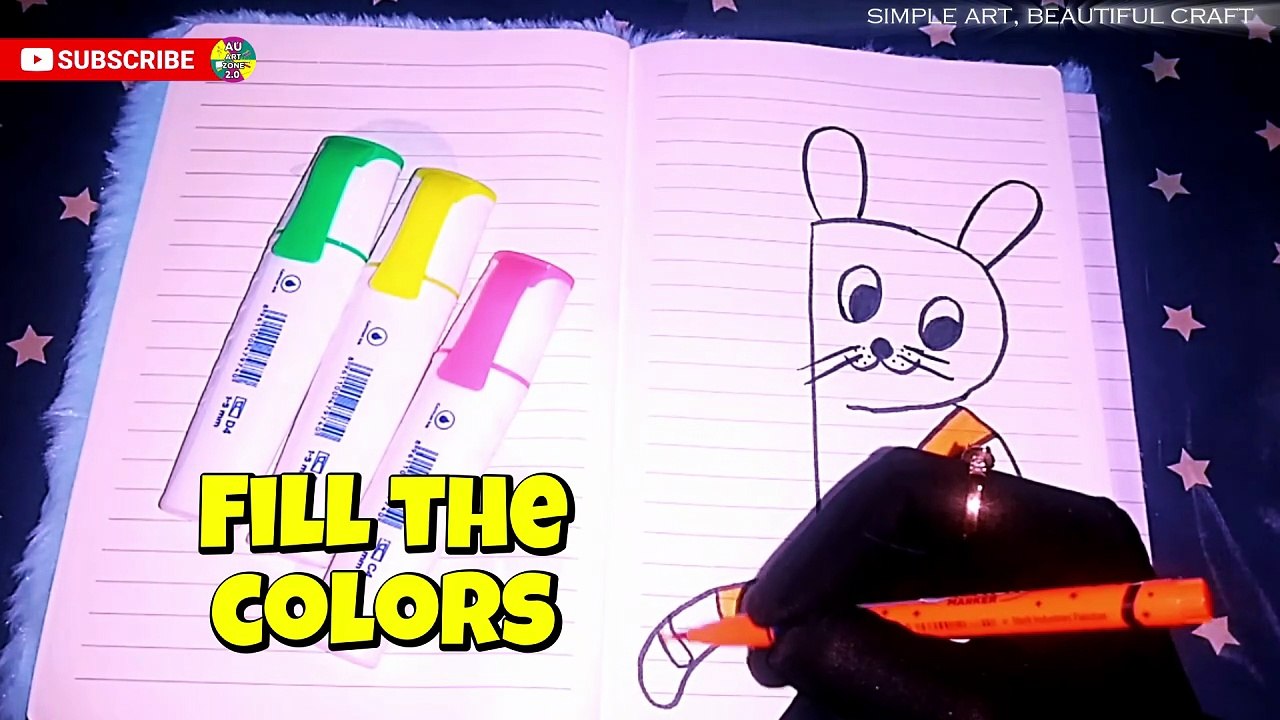 Creative Drawing Trick: Letter B to Cat | How to Draw Cute Cat | Drawing for Kids | AU ART ZONE 2.0