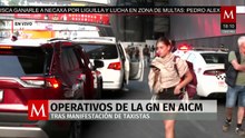 Guardia Nacional inicia operativo contra taxis de aplicación en el AICM