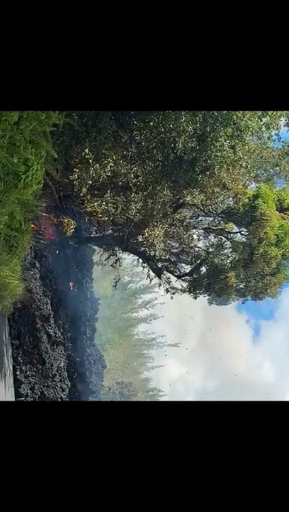 La coulée a traversé la Routes des Laves, direction l'Océan
