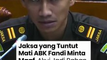 Jaksa yang Tuntut Mati ABK Fandi Minta Maaf, Akui Jadi Bahan Evaluasi