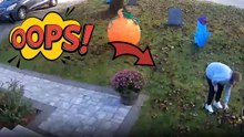 Halloween décor strikes back as woman trips over inflatable rope in front yard