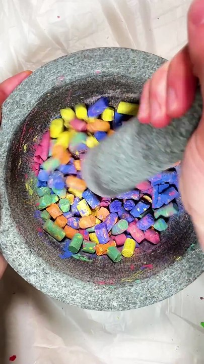 Satisfying CHALK Crush!  Mortar and Pestle ASMR #satisfying #asmr #chalkasmr - ASMR Smash (1080p, h264)