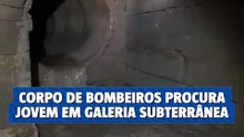 Bombeiros fazem buscas por jovem desaparecido em galeria