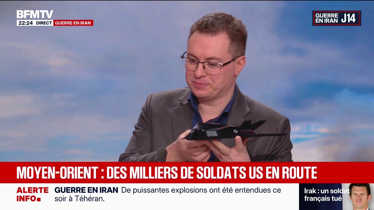Bruno Etchenic, reporter spécialisé dans l'aéronautique de défense, présente les particularités du bombardier américain B-2