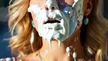 美女が顔面パイ 13 #パイ投げ #ai #アイドル #JK #美女 #客室乗務員 #スチュワーデス Loser gets pie in the face!