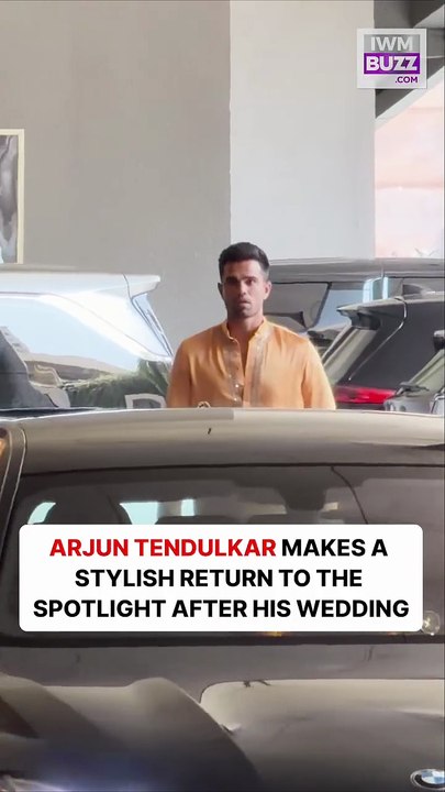 Arjun Tendulkar made first appearance after his wedding, bringing a calm and polished presence to the celebration. His outing marked a graceful return to the spotlight, with understated style and charm.