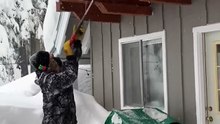 Snow Shoveling Fail under a Massive Roof Avalanche