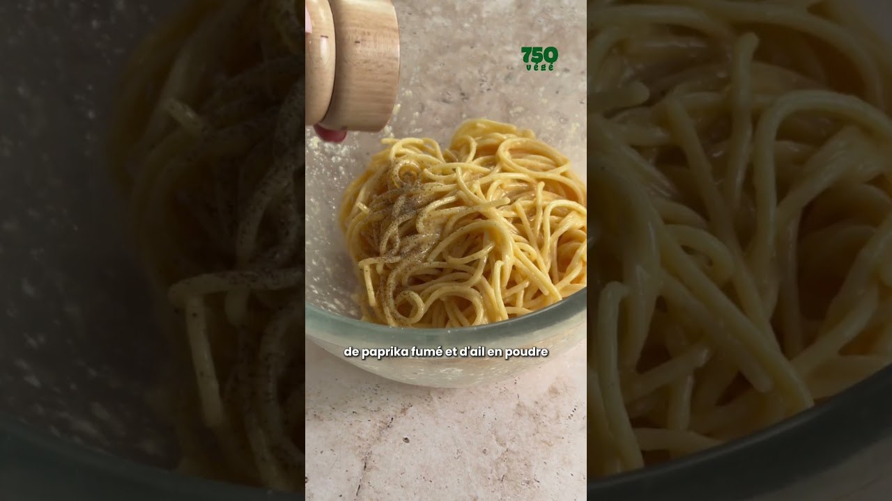 Des carbonaras veggie avec du halloumi croustillant ! 😋| 750g