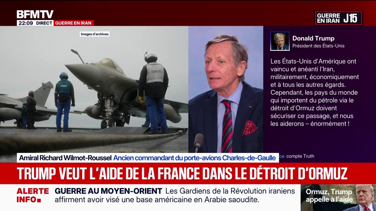 Sécuriser le détroit d'Ormuz: "La première chose, c'est d'en parler à Oman et à Abou Dhabi", explique Richard Wilmot-Roussel, ancien commandant du porte-avions Charles-de-Gaulle
