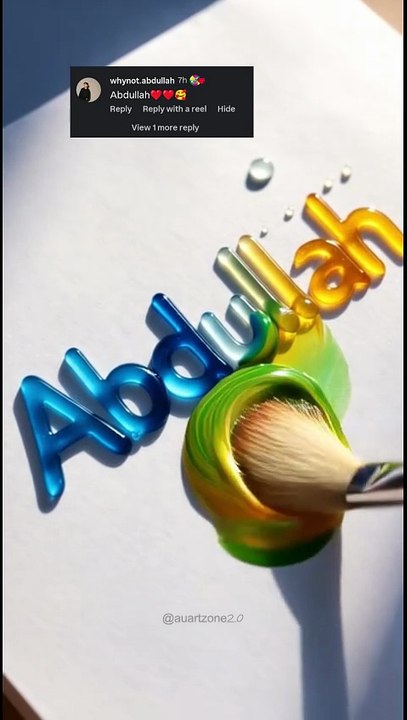 😱 Comment Your Name | Satisfying Art #shorts #youtubeshorts #art #craft #auartzone