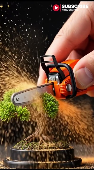 Mini Chainshaw Cutting Bonsai #diytools #woodworking #tools #diytool #powertools