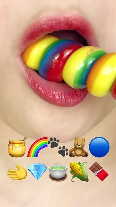 ASMR Emoji Food Mukbang 🍔🍩 Oddly Satisfying Eating Sounds