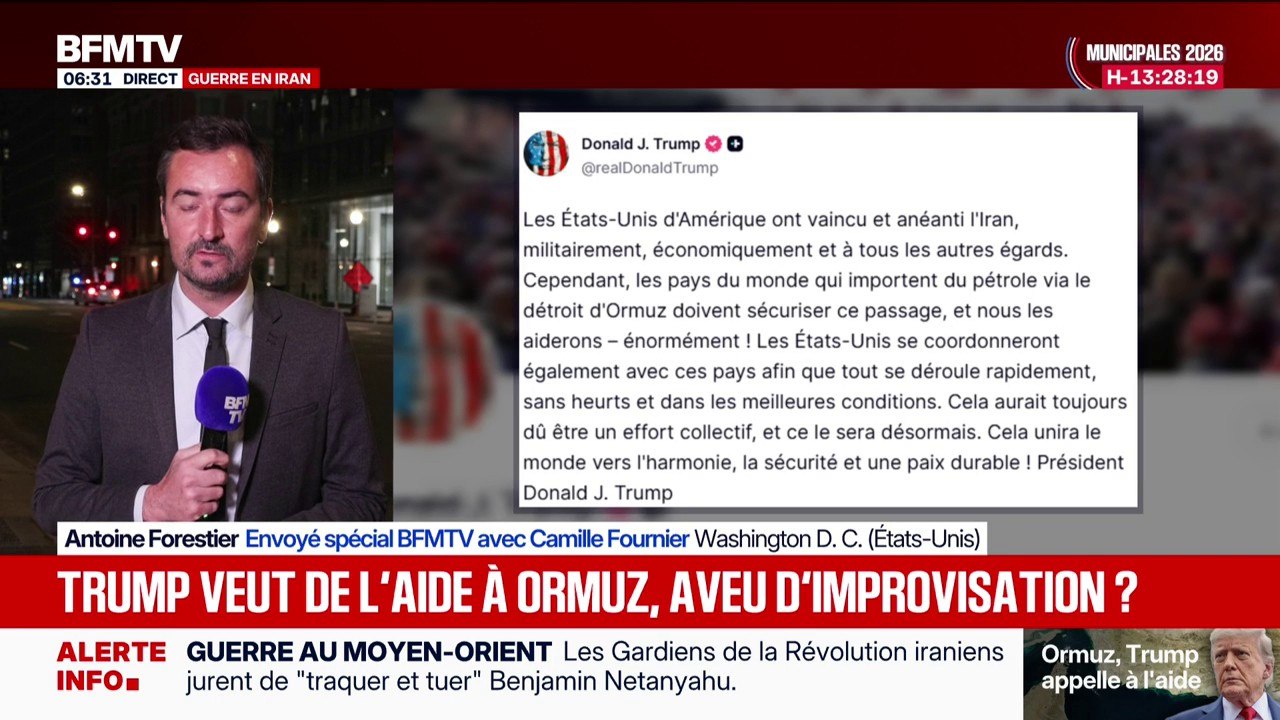 Guerre au Moyen-Orient: Donald Trump met la pression sur ses alliés pour sécuriser le détroit d'Ormuz
