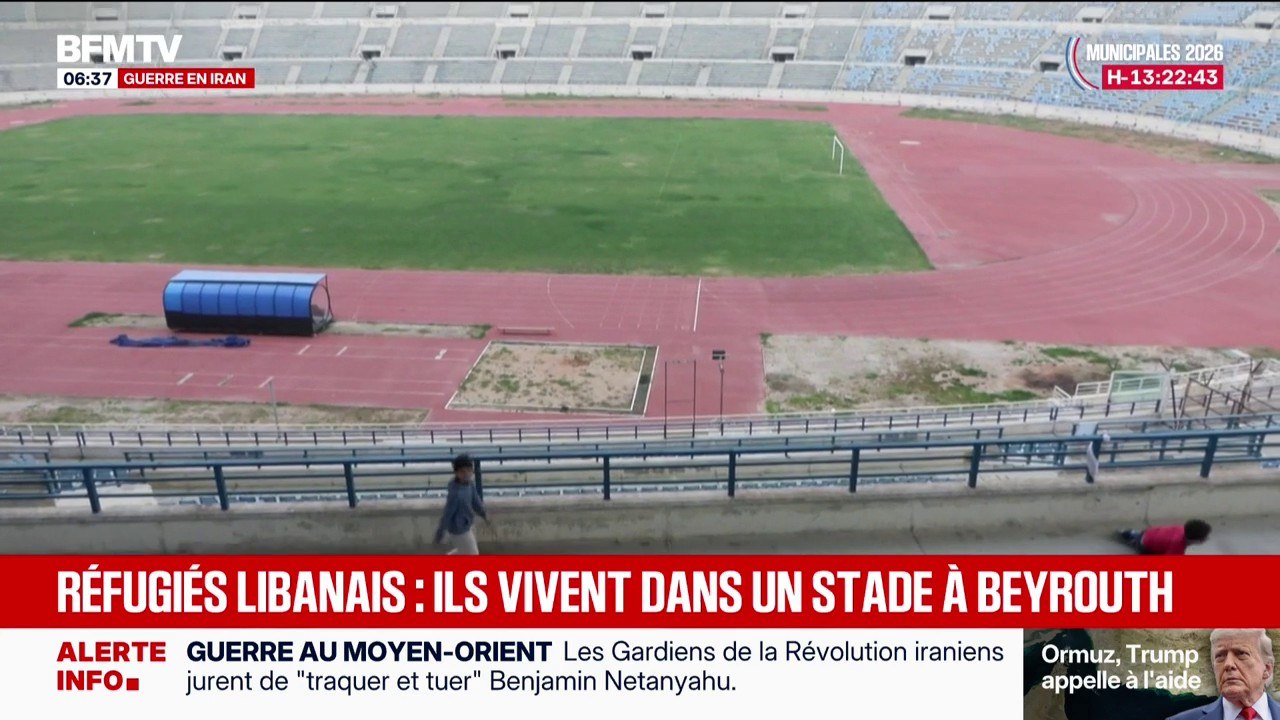 "On a dû quitter notre maison à cause des bombes": un centre d'accueil pour réfugiés ouvert dans un stade à Beyrouth