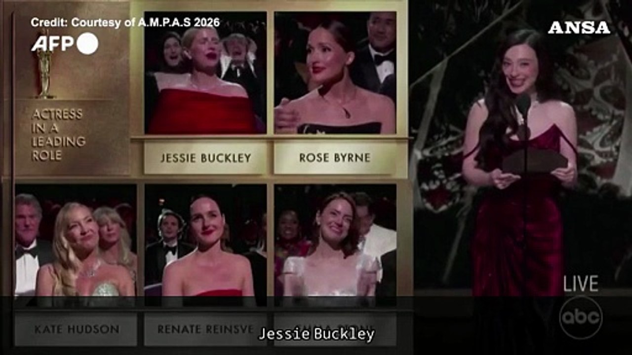 Oscar 2026, Jessie Buckley e' la miglior attrice per "Hamnet"