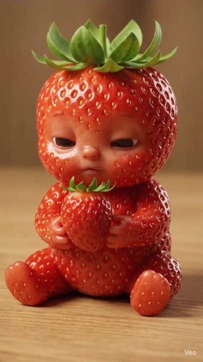 Sweet Strawberry Eating ASMR 🍓 | Satisfying Animation | #asmr #cartoon #cute #cutebaby #aiart