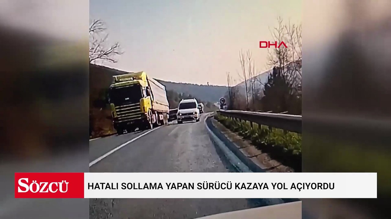 Hatalı sollama yapan sürücü kazaya yol açıyordu; o anlar kamerada