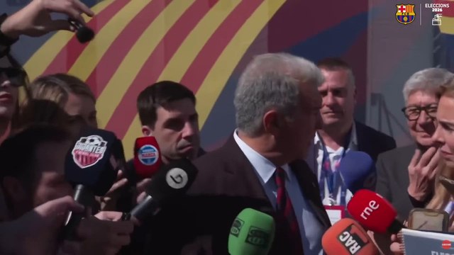 Declaraciones de Joan Laporta tras votar en las elecciones del FC Barcelona