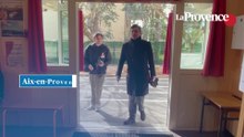 Aix : Marc Pena, candidat de l'union de la gauche, est venu voter ce dimanche matin