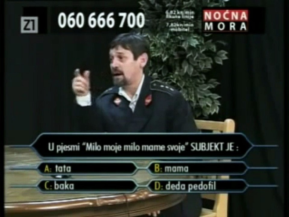 Noćna mora - Jaran Milijunaš "U pjesmi Milo moje milo mame svoje, SUBJEKT je"