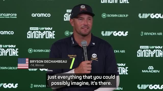 DeChambeau emotional after 'wild' playoff win at LIV Golf Singapore