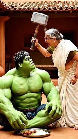 Hungry Hulk Eating Village Food 😂 Funny Hulk Animation | AI Viral Video