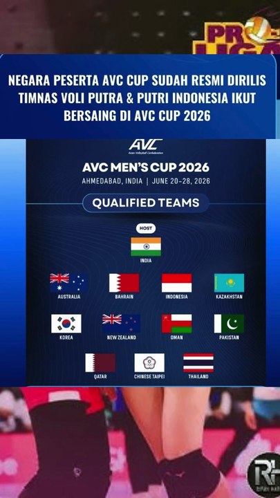 Inilah lawan lawan Indonesia  di liga Voly AVC Cup India 2026