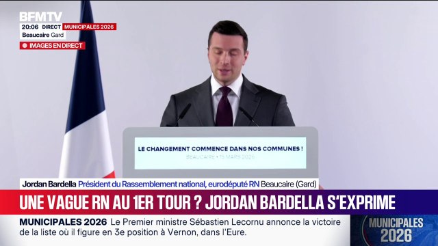Municipales 2026: Jordan Bardella se réjouit que plusieurs maires sortants du RN aient été réélus dès le premier tour