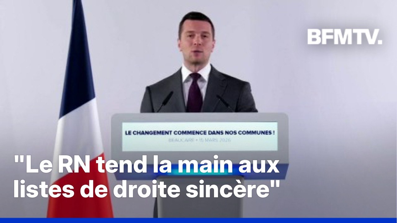 Municipales 2026: la prise de parole en intégralité de Jordan Bardella à l'issue du premier tour
