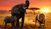 Elephant Protecting Baby From Danger