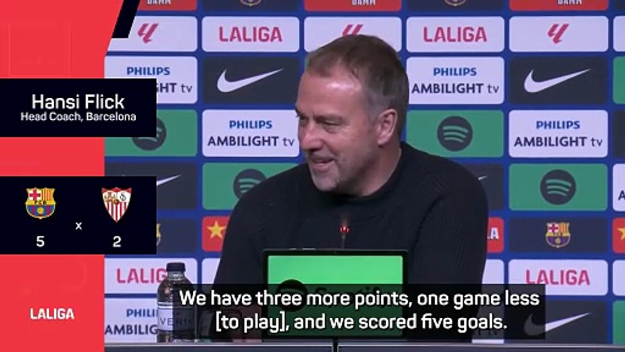 Flick wants more from Barcelona despite hitting five past Sevilla