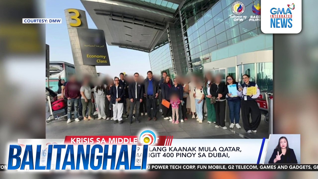 DMW - 343 Pilipino mula Riyadh, Saudi Arabia, at Bahrain na naipit sa gulo sa Middle East, nakauwi na sa Pilipinas | Balitanghali