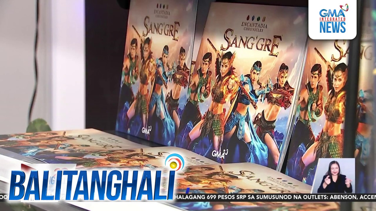 Mga bida ng "Encantadia Chronicles: Sang'gre" na sina Bianca Umali, Kelvin Miranda, at Angel Guardian, present sa launch ng unang collectible book ng GMA series sa Philippine Book Festival | Balitanghali