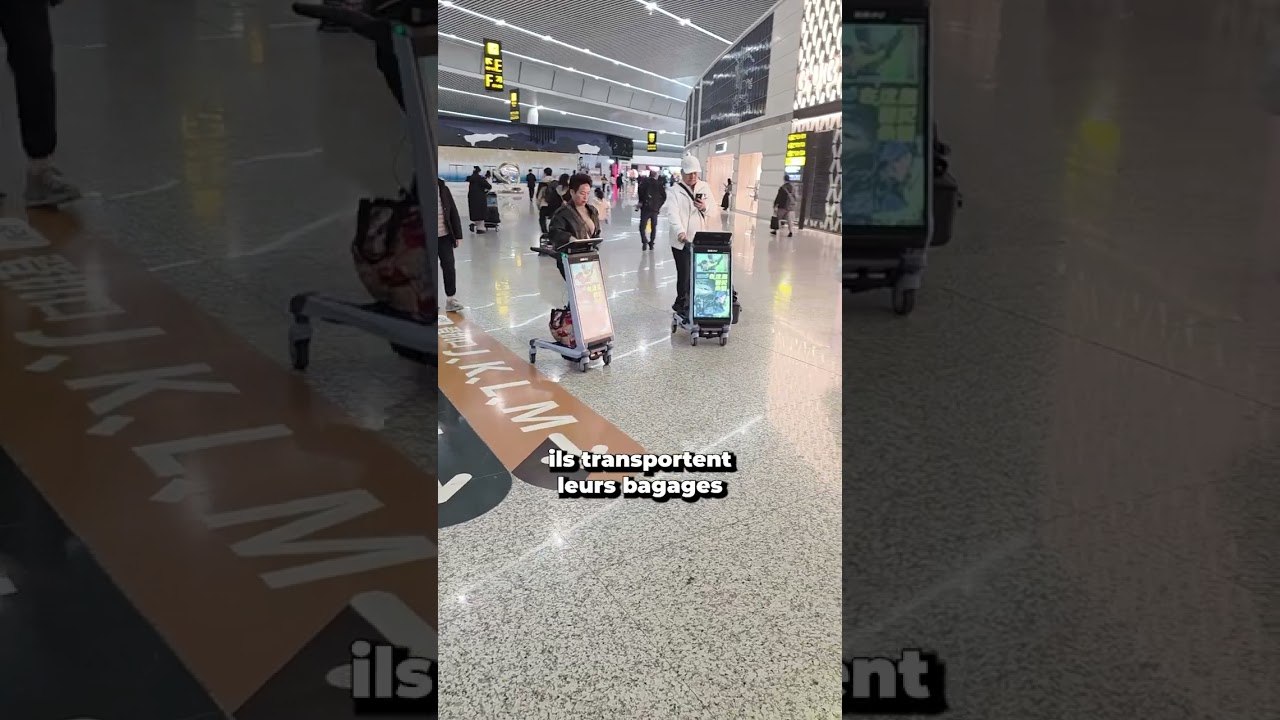 Les porte-bagages du futur !  #porte-bagages  #chine  #aeroport  #shorts