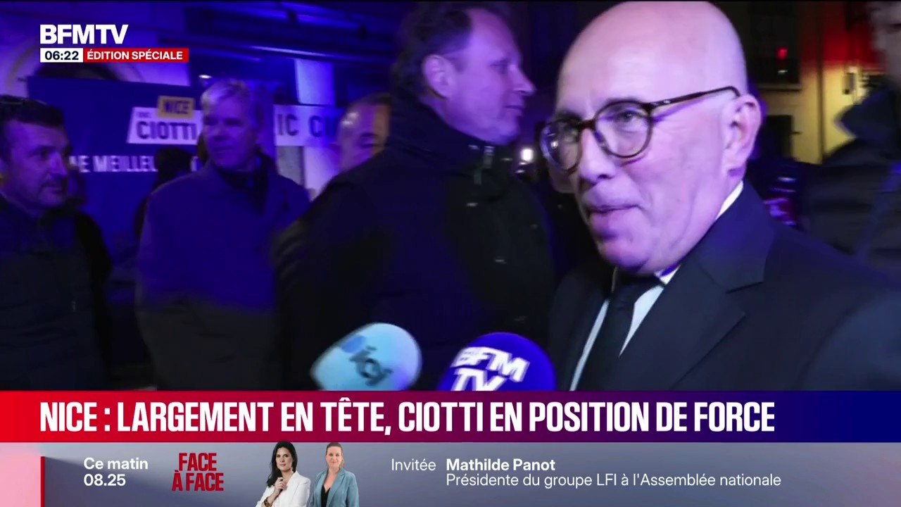 Municipales 2026 à Nice: Éric Ciotti largement en tête du premier tour devant Christian Estrosi