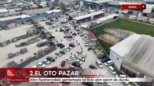 Bursa'da ikinci el oto pazarında durgun bayram