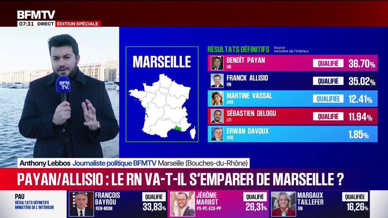 Municipales à Marseille: la gauche est en tête, le RN a réalisé son meilleure score historique au premier tour