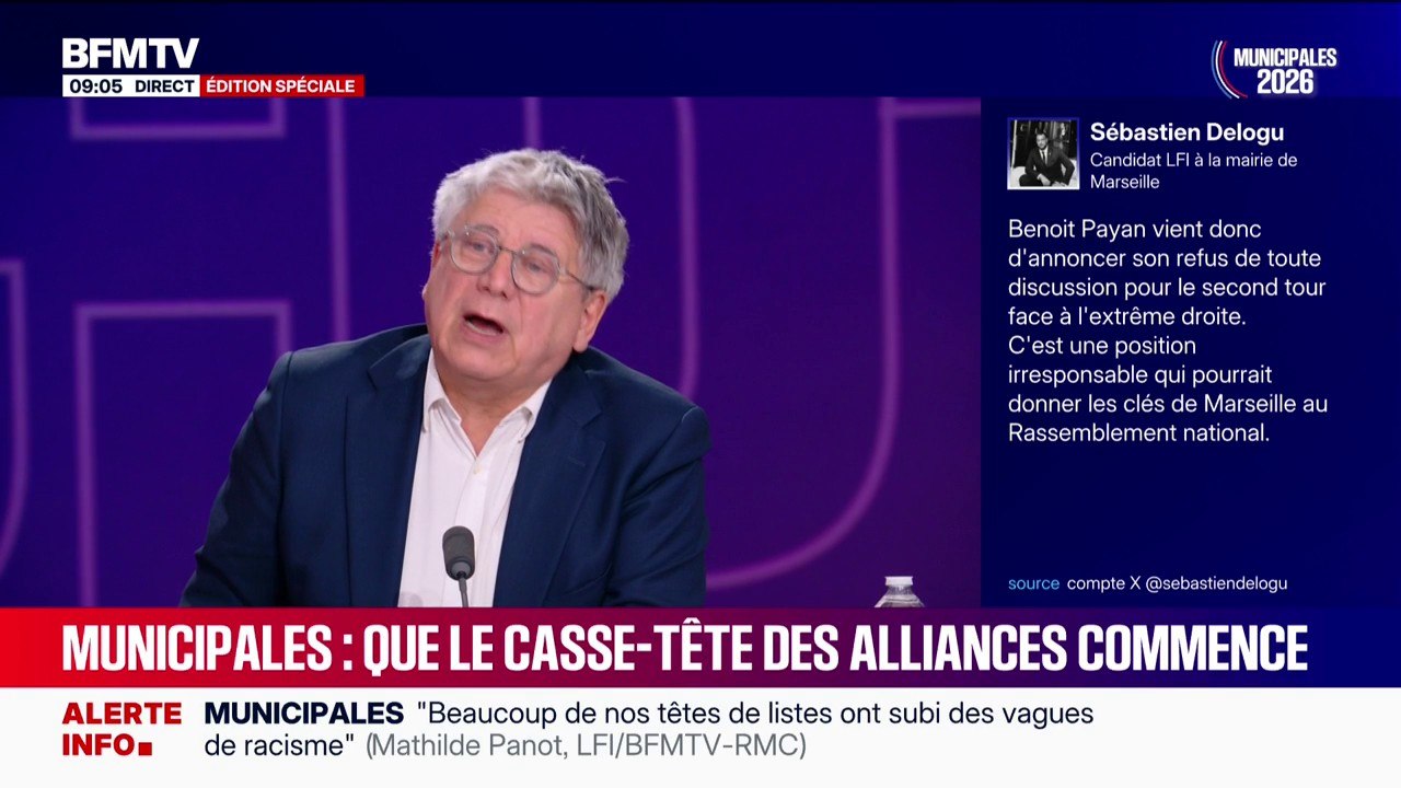 Municipales: Éric Coquerel (LFI) appelles "les listes socialistes" à être "plus responsables" que le bureau du parti qui ne souhaite pas d'accord national avec les Insoumis