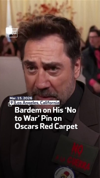 Bardem on His ‘No to War’ Pin on Oscars Red Carpet