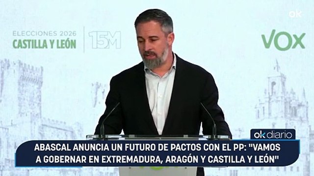 Abascal anuncia un futuro de pactos con el PP: Vamos a gobernar en Extremadura, Aragón y Castilla y León