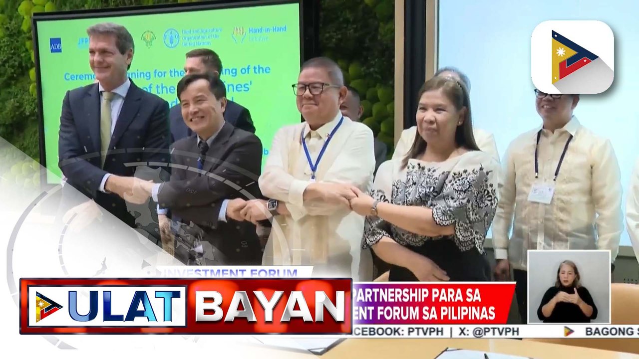 D.A., ADB, at FAO, lumagda ng partnership para sa Hand-in-Hand National Investment Forum sa Pilipinas | ulat ni Gab Villegas